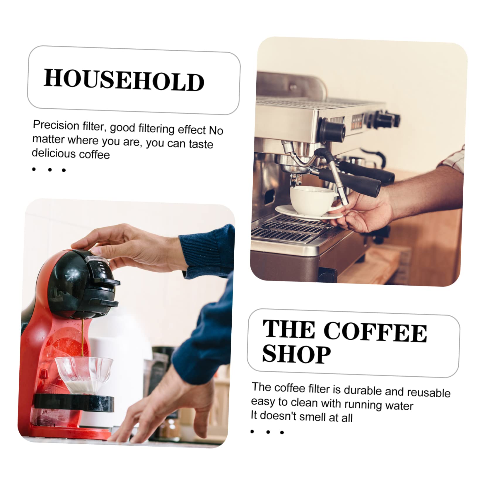 Housoutil 4pcs Fine Mesh Coffee Dripper Reusable Strainer for Cups Portable Lightweight Easy to Use High-grade Material for Safe Brewing for Coffee The Go