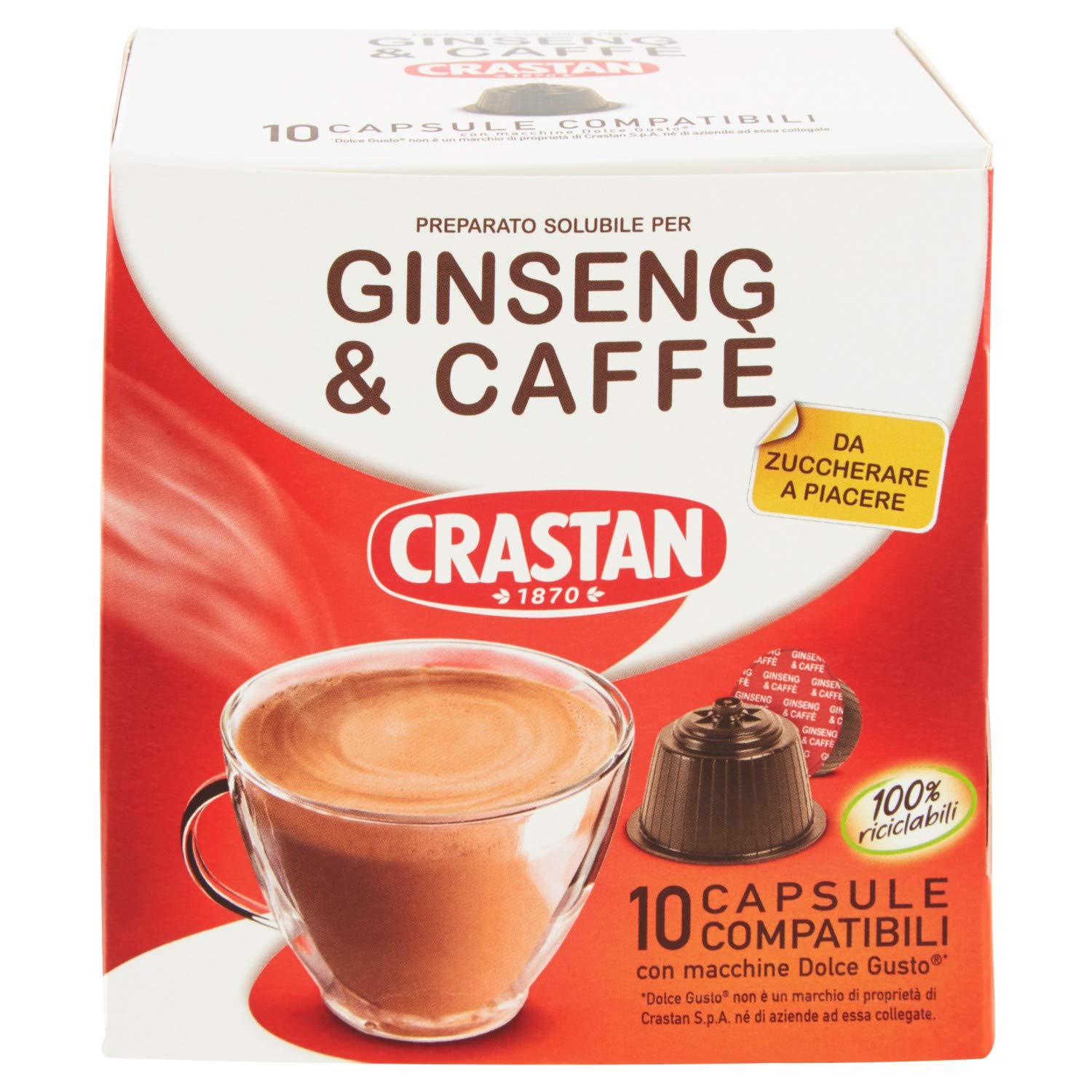 60x Crastan caffè Ginseng & Coffee Dolce e Gusto Espresso Coffee Pads