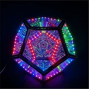 Extra Large Infinity Dodecahedron Mirror Light, RGBW Abyss LED Lamp