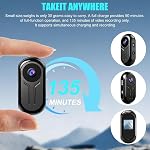 OBEST Mini Thumb Action Camera 1080P, 128G Bike Helmet Camera Body Camera, Portable Vlogging Cam, Night Vision, Wearable for Motorcycle, Work, Travel, Pet Walking