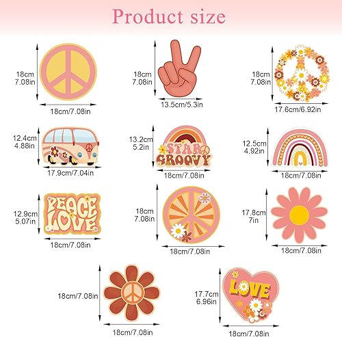 Miniatura 2 de 51 decoraciones de remolinos colgantes para fiestas hippie, dos decoraciones de cumpleaños retro, hippie, bohemio, fiesta de los años 60, decoración