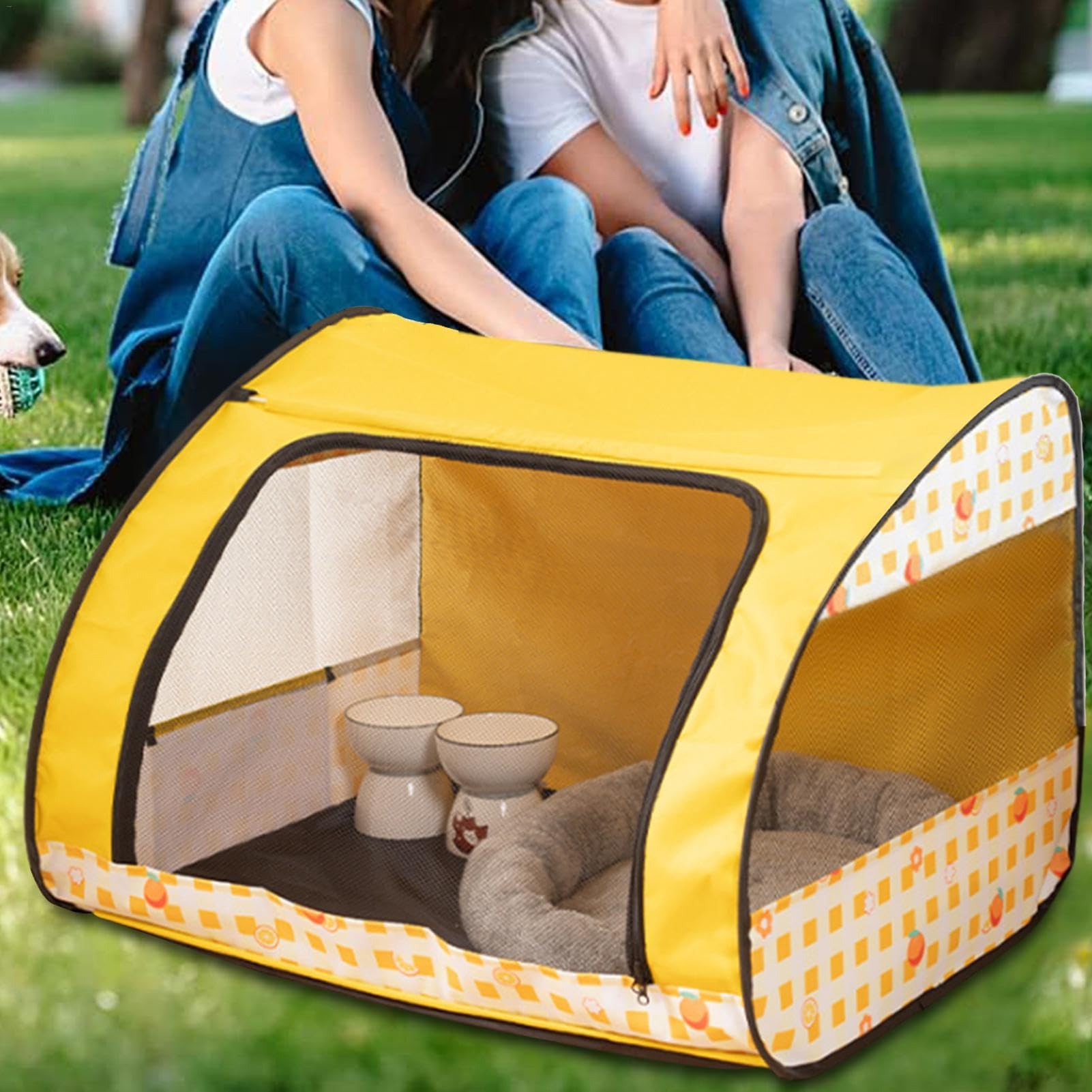 Tienda de campaña para perros – Corral plegable de tela Oxford antiarañazos para gatos | Caja de parto portátil multifuncional para gatos, casa anidada con malla transpirable para el hogar, criadero
