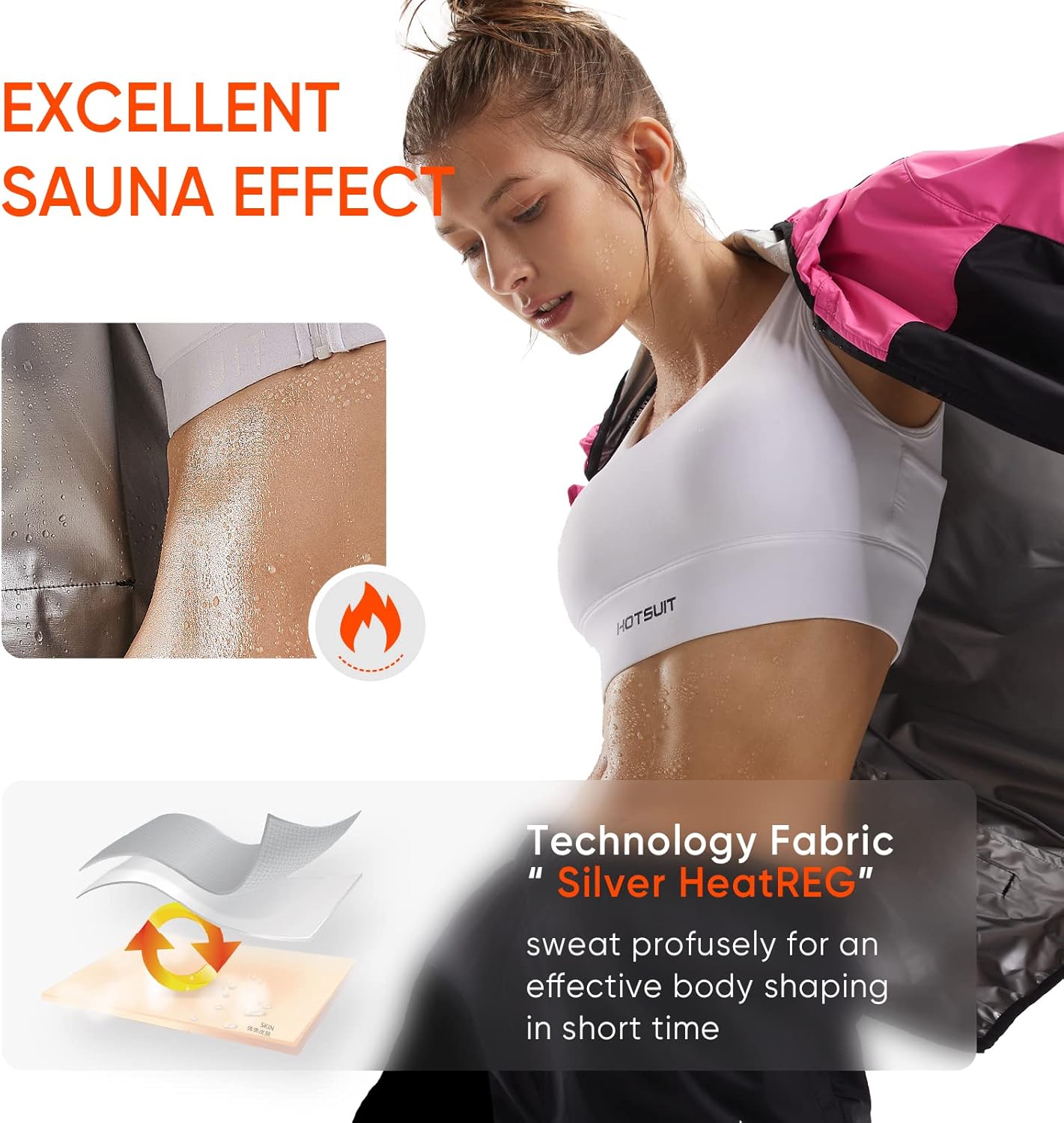 HOTSUIT Sauna Suit for Women Weight Loss Sweat Suits Sauna Jacket Pant Machine Washable Anti Rip for Gym Workout Exercise - Image 4
