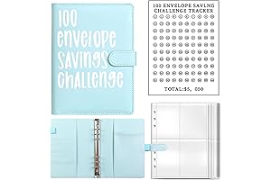 POUMANNI 100 Envelope Challenge Binder: Effortless Money-Saving Solution