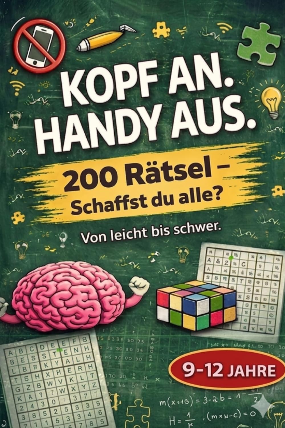 Kopf an. Handy aus. 200 Rätsel - leicht bis schwer: Perfekt als Geschenk - Rätselbuch für clevere Kinder und Teenager (9 - 12 Jahre)