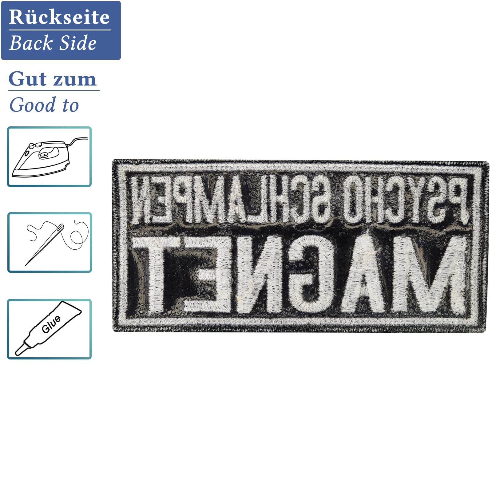 Psycho Schlampen Magnet OldLady Biker Rocker Girl Embroidery Patch Aufbügler