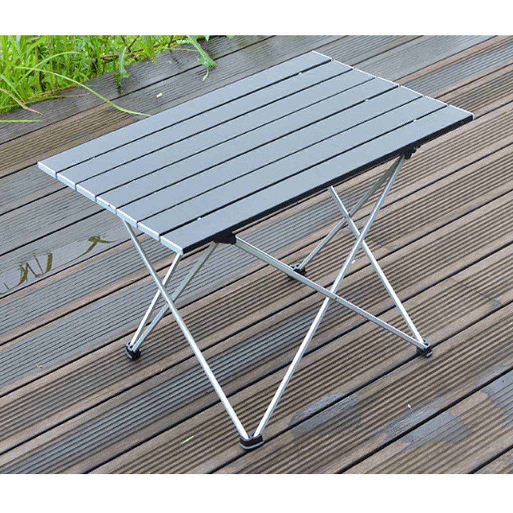 Tavolo pieghevole da campeggio Tavolo da picnic portatile pieghevole ultraleggero in lega di alluminio per esterni con gambe in alluminio Altezza regolabile Piano arrotolabile con strato in rete Fac