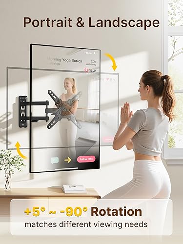 Miniatura 3 de monTEK Soporte de pared para TV de movimiento completo para la mayoría de televisores y monitores de pantalla plana LED LCD de 13 a 43 pulgadas,