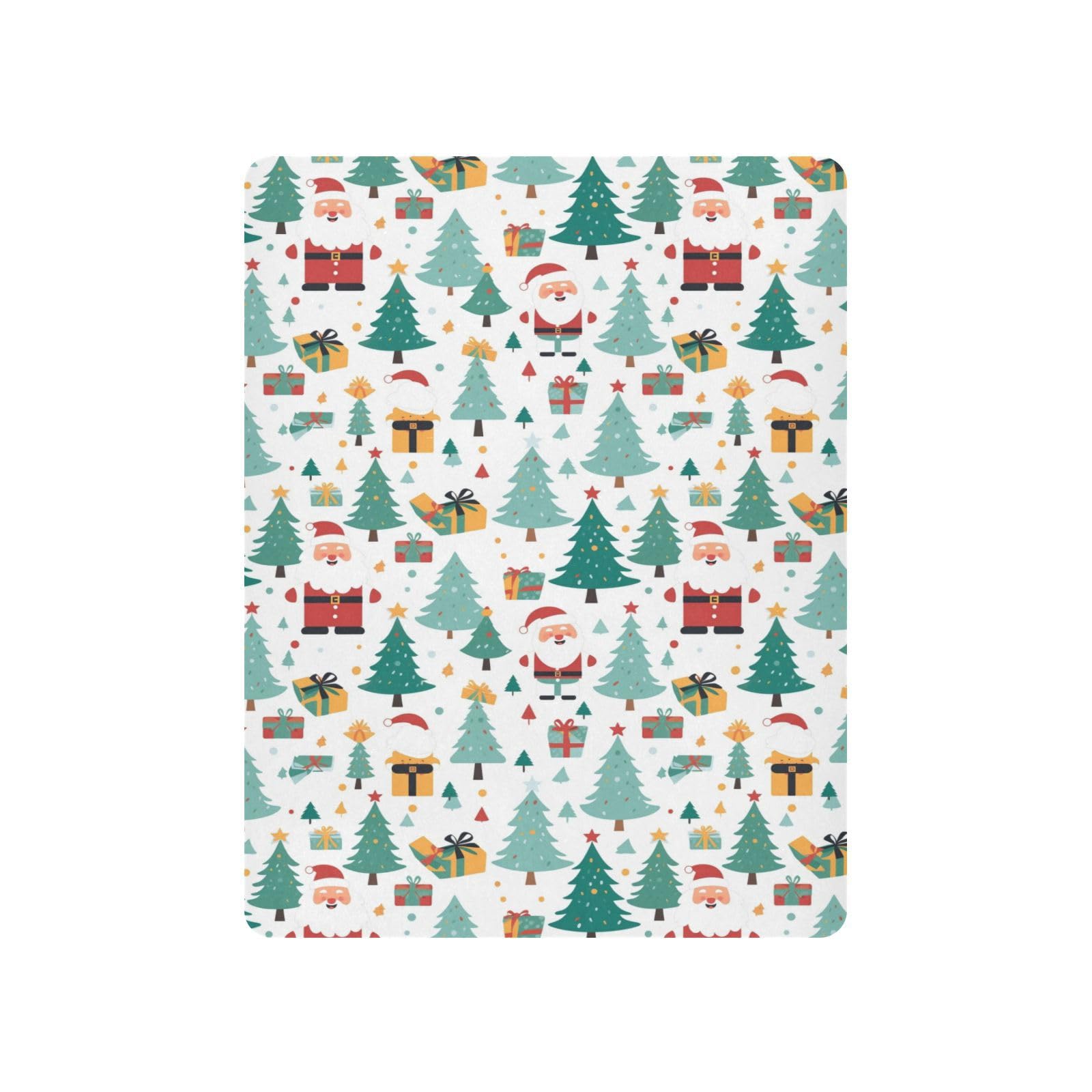 Moudou Christmas Santa Claus Playard Sheet for Boy Girls, Soft Breathable Fitted Toddler Sheet for Standard Playard Bed Mattress, 39 x 27 x 5 Inch