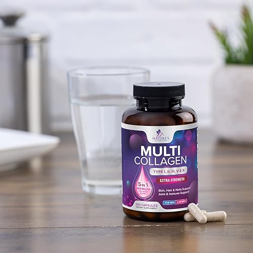 Vista 23 de Suplemento de péptidos de colágeno múltiple, píldoras hidrolizadas de colágeno múltiple tipo I, II, III, V y X, suplementos de péptidos de colágeno