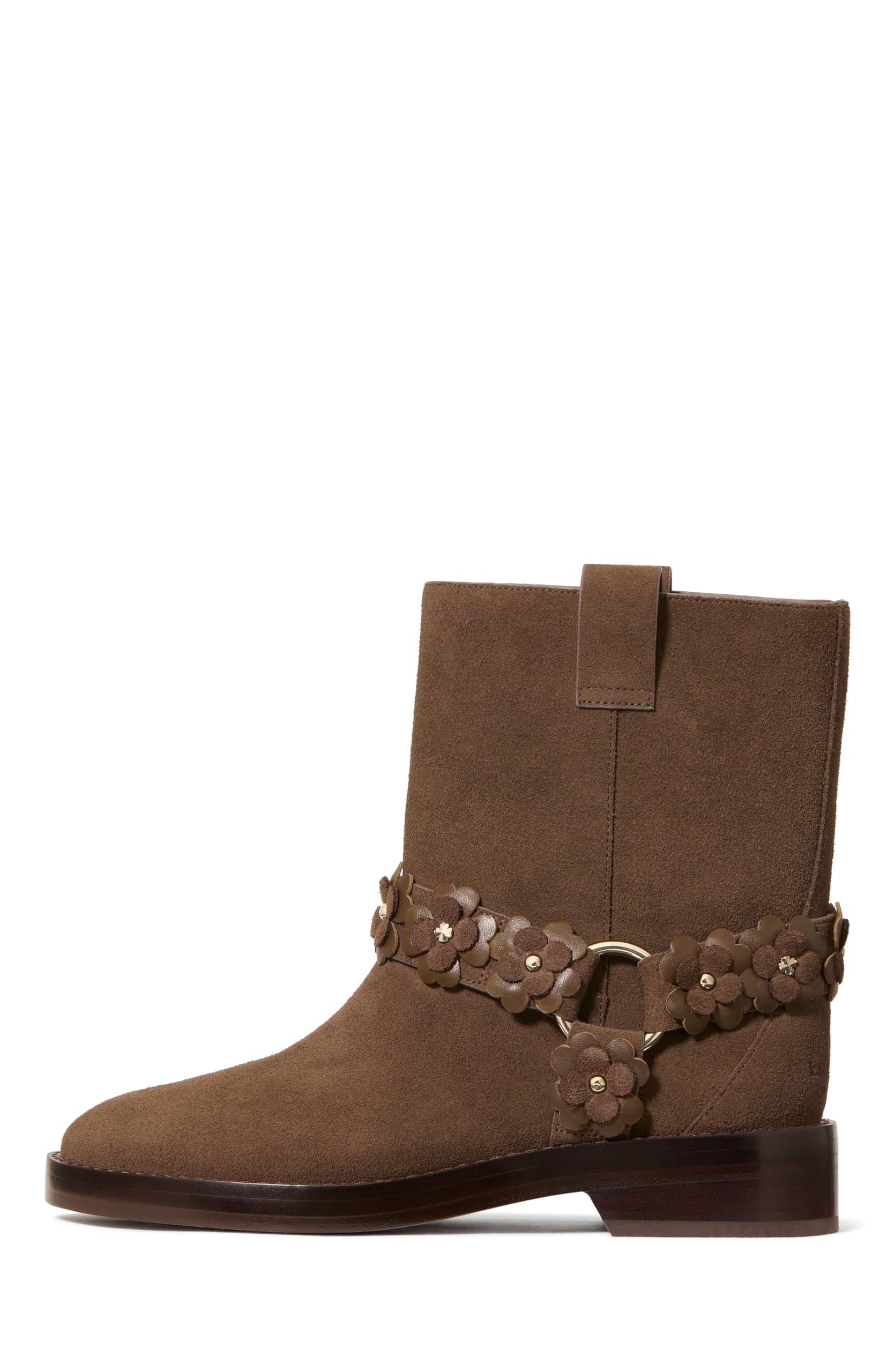 Spade Flower Stud Smooth Leather Moto Boots