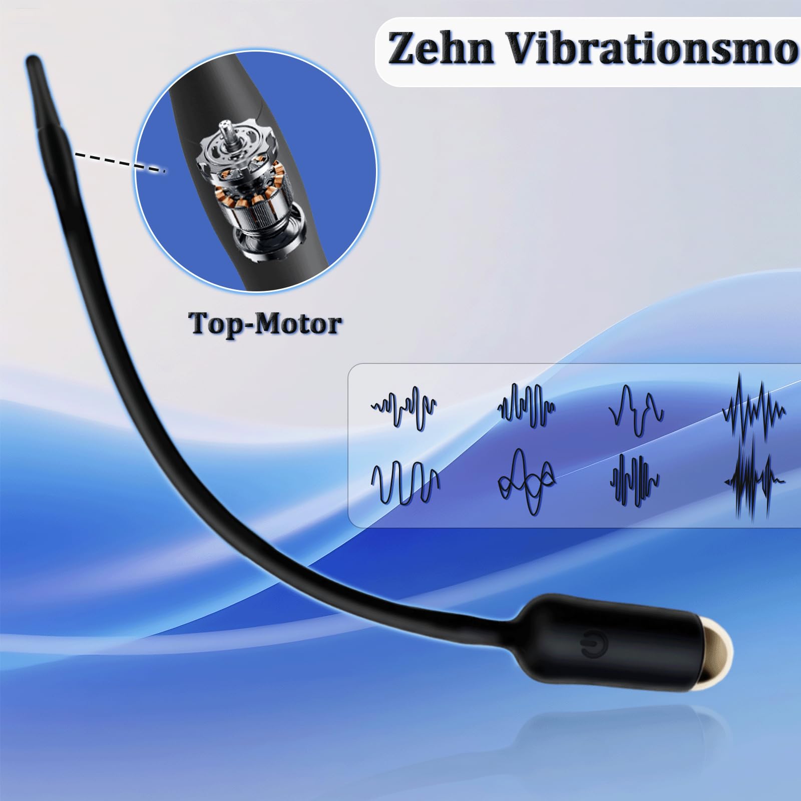 Vibratore Uretrale Dilatatori Uretrali in Silicone 10 Modalità di Vibrazione Dilatatore Uretrale Massaggio Prostatico Plug Pene Giocattoli Sessuali Vibranti Sonda Uretrali per Uomini Masturbazione