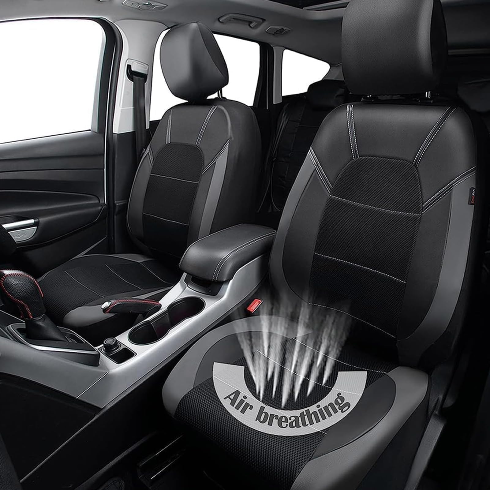 Autositzbezüge für VW Beetle Phaeton Multivan Magotan Touareg, Sitzbezüge Auto Komplettset Kunstleder Wasserdicht rutschfest Autositzschoner Vorne Rücksitz,C