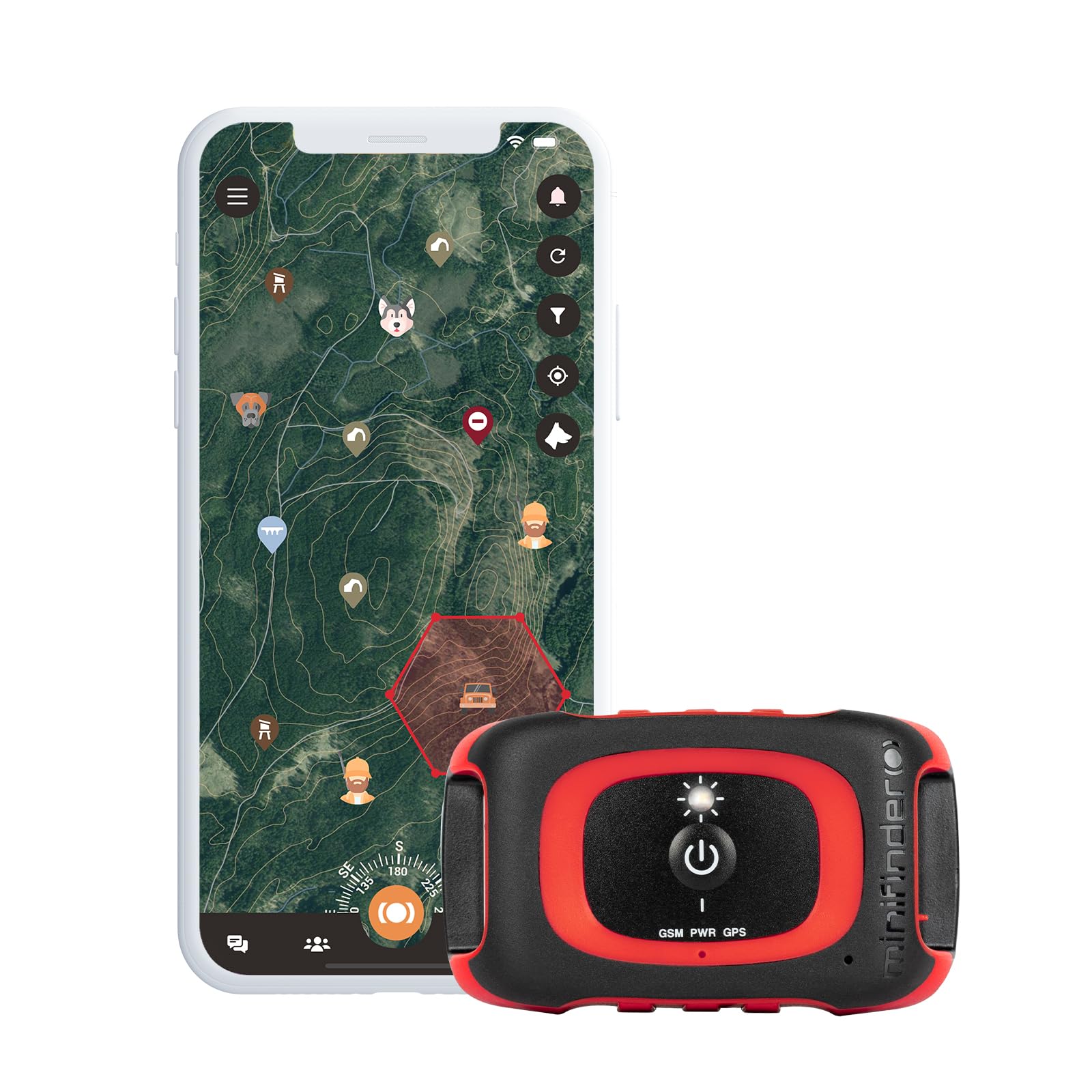 MiniFinder Rex Tracker GPS per cani da caccia - Tracker in tempo reale tramite app, inseguitore per cani impermeabile e robusto a lungo raggio per la caccia di cinghiali e cervi