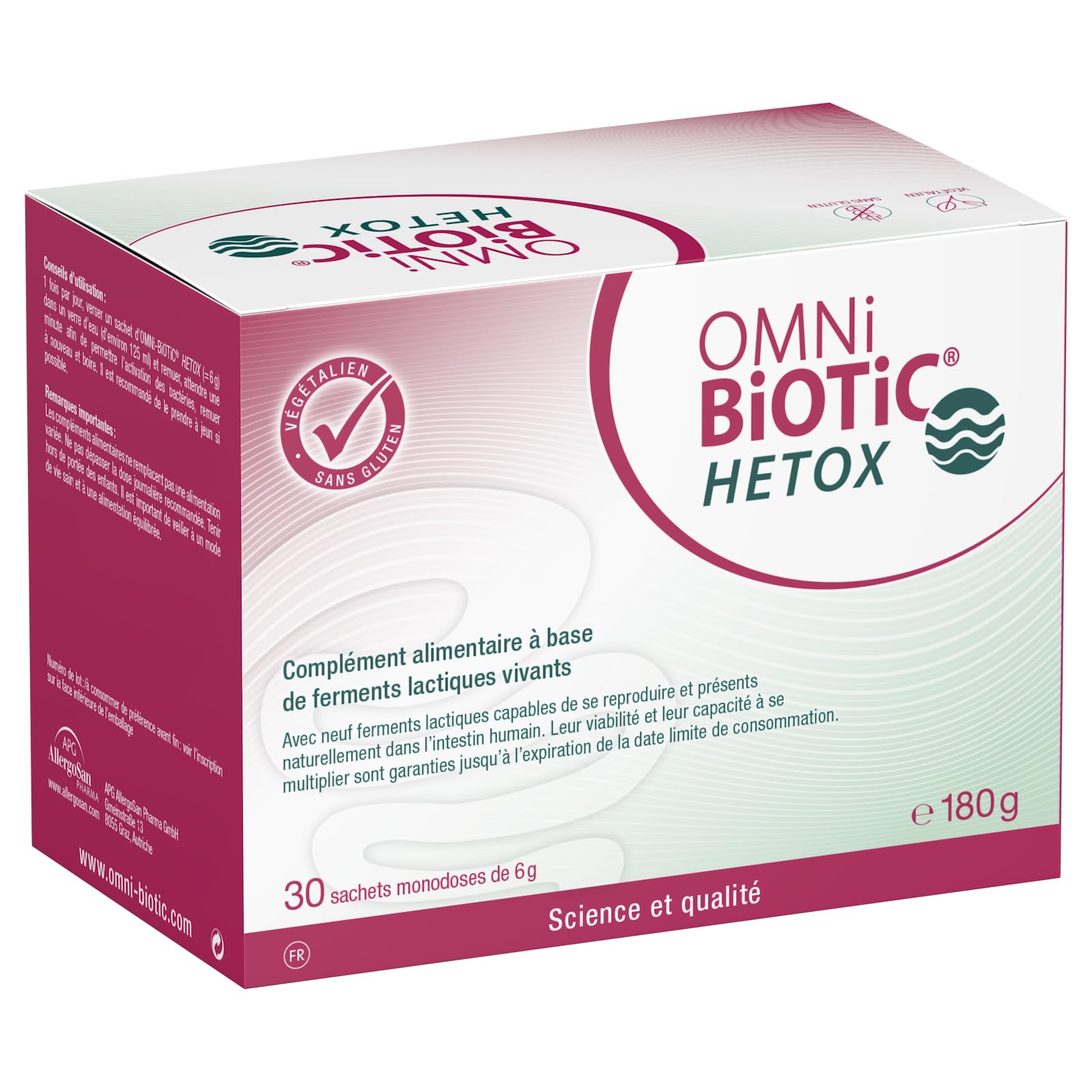 OMNi-BiOTiC HETOX | Probiotique | Axe intestin-foie | 9 souches bactériennes | 15 milliards d’UFC par dose journalière | 30 sachets | En poudre