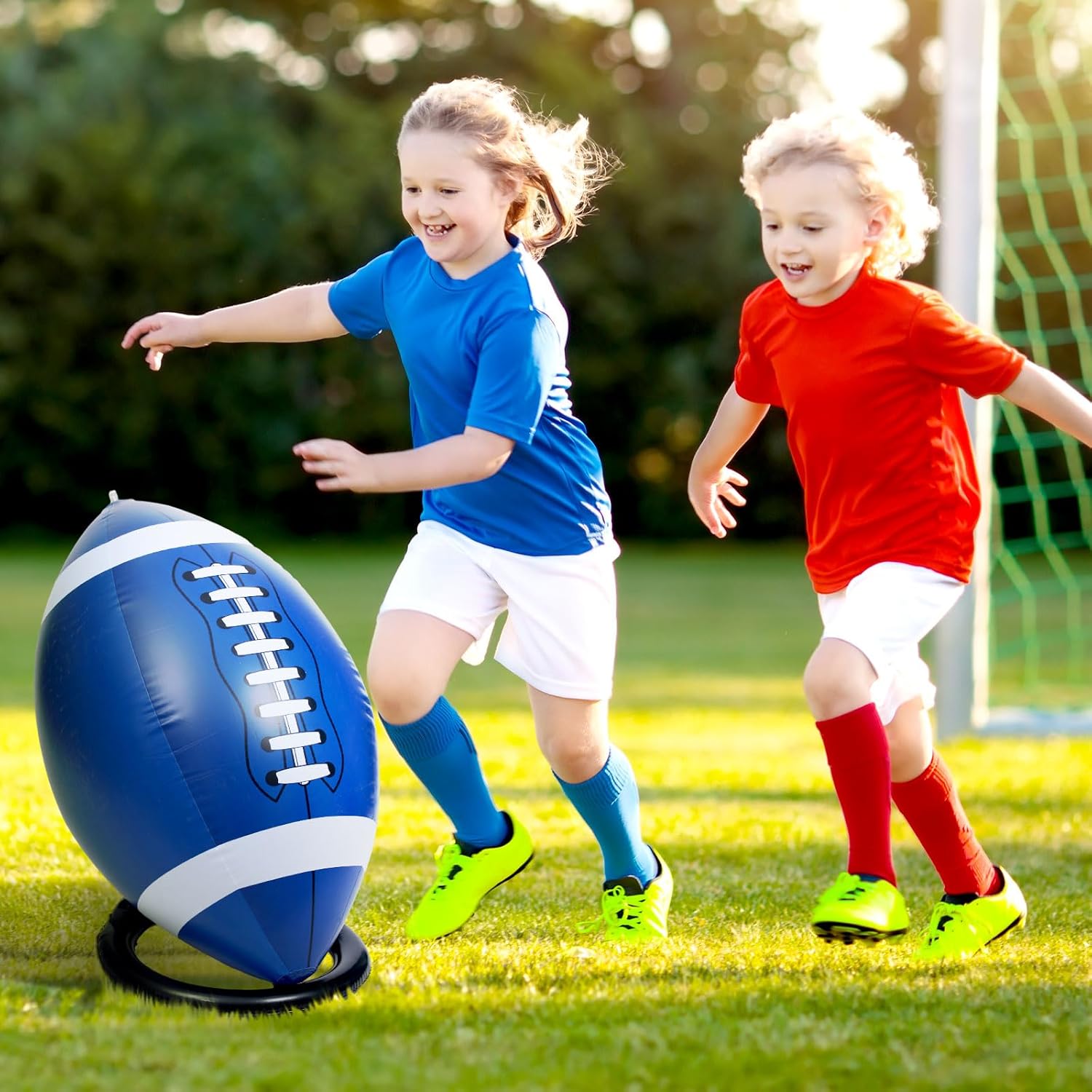 Bencailor 37 Inch Giant Jumbo Inflatable Football with Tee Set Fun Football Party Decorations Large Blow up Football for Games Sports Themed Supplies Decor Photo Props Birthday Gifts image 2 of 6 B0CJL2HZRT