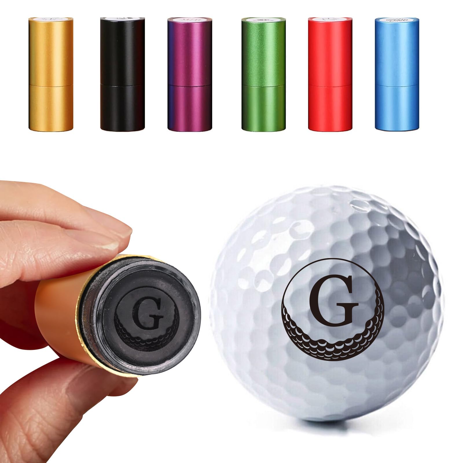 KAINSY Custom Golf Ball Stamp, Personalized Golf Ball Stamp, Golf Ball Stamp Markers with Logo Monogram, Waterproof Ink Customizable Golf Ball Stamp, Gifts for Dad & Golfers, Golf Accessories