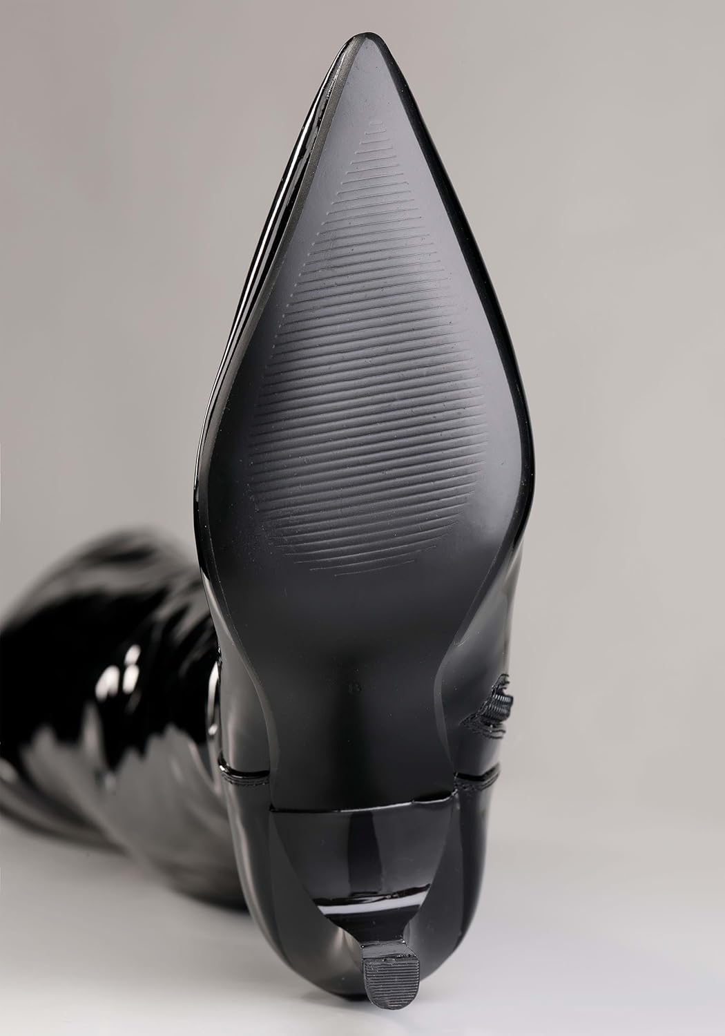 Fun Costumes Women's Thigh High Black Patent 5" Stiletto High Heel Boot, Shiny Faux Leather, Zipper Closure Size 10 - Image 8