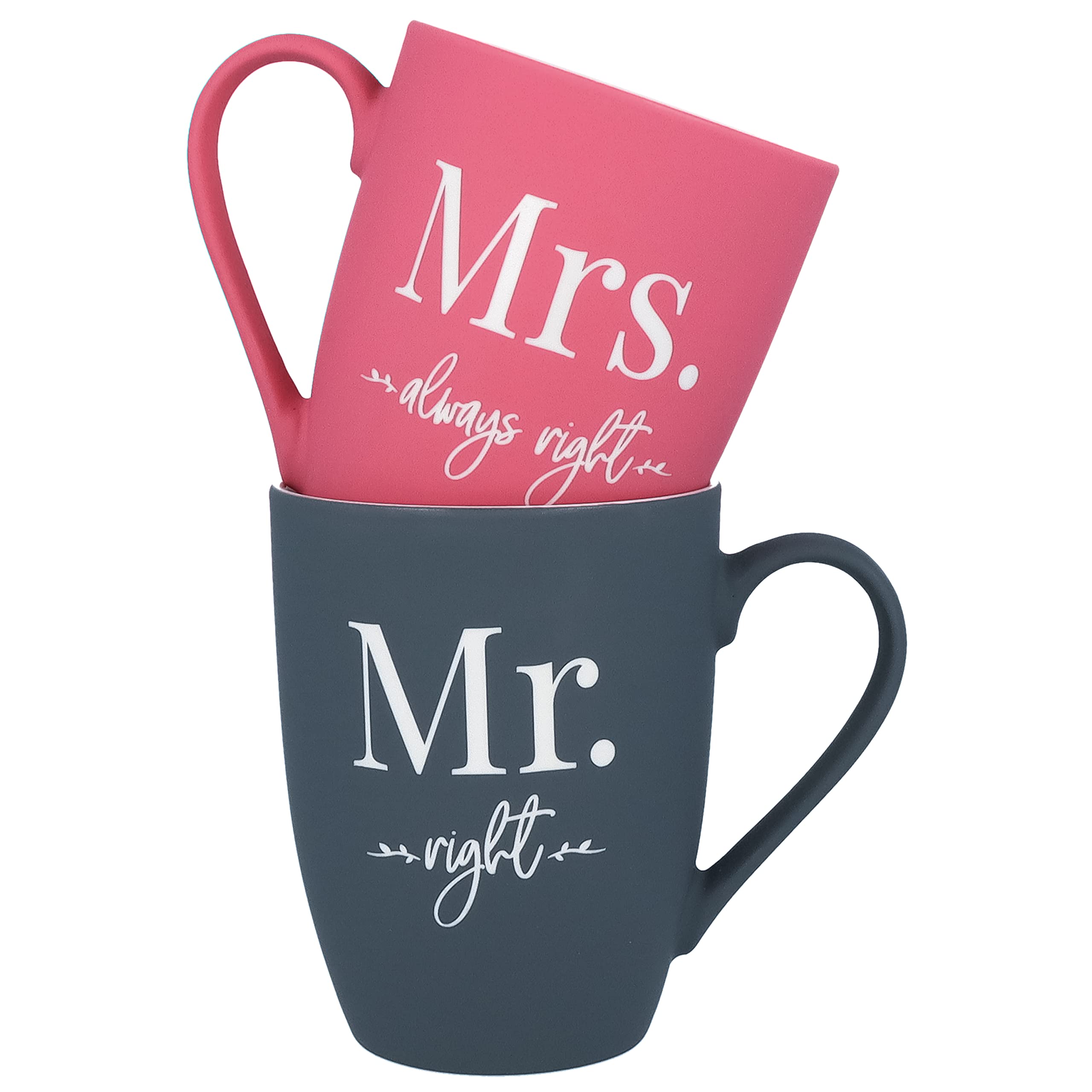 Set di tazze MR & MRS · Superficie in silicone SOFT TOUCH · Tazze da caffè con incisione su entrambi i lati · Regalo di matrimonio · Regalo di fidanzamento · San