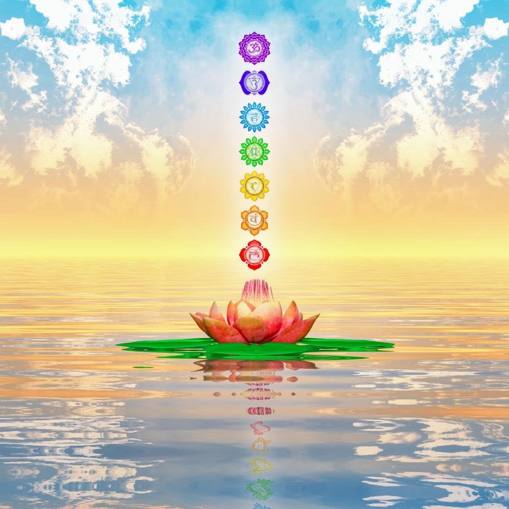 Wallmonkeys Heiliger Lotus Und Chakren Wall Mural Peel and Stick Graphic (18 in H x 18 in W) WM32681