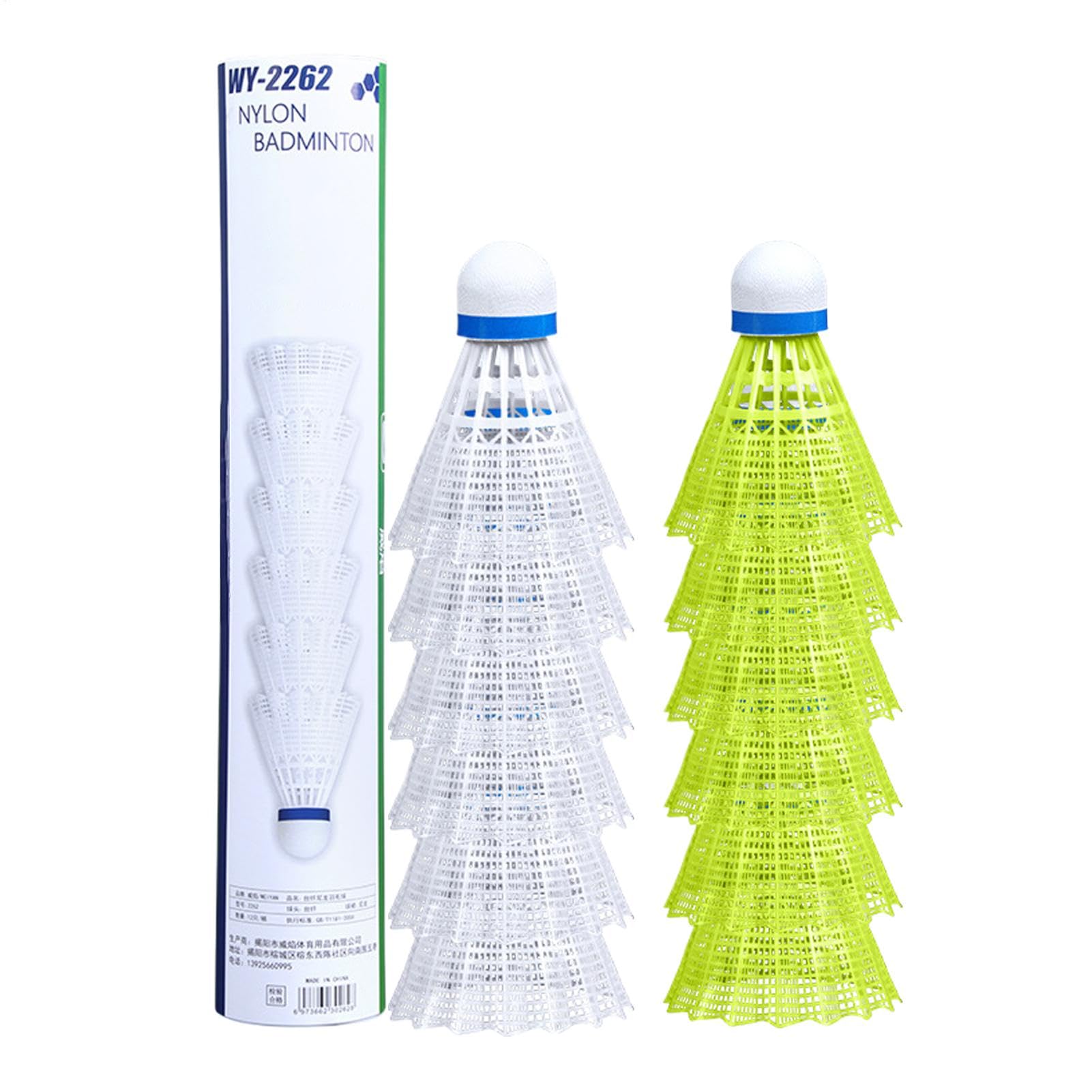 10PC Shuttlecocks - Badminton Nylon Feathers | Foam Ball Head Shetlecocks | Waterproof Badminton Birdiie Ball | High Speed Badminton Shuttlecock | Training Badminton Balls for Indoor Outdoor Sports