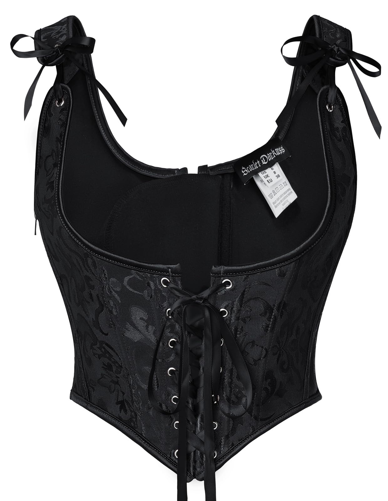 Scarlet Darkness Corset Tops for Women Renaissance Underbust Corset Boned Lace Up Corsets