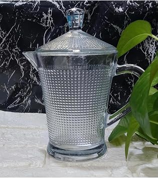 Elyra Cam Sütlük & Yağdanlık – Kapaklı Şeffaf Cam Sürahi 500 ml