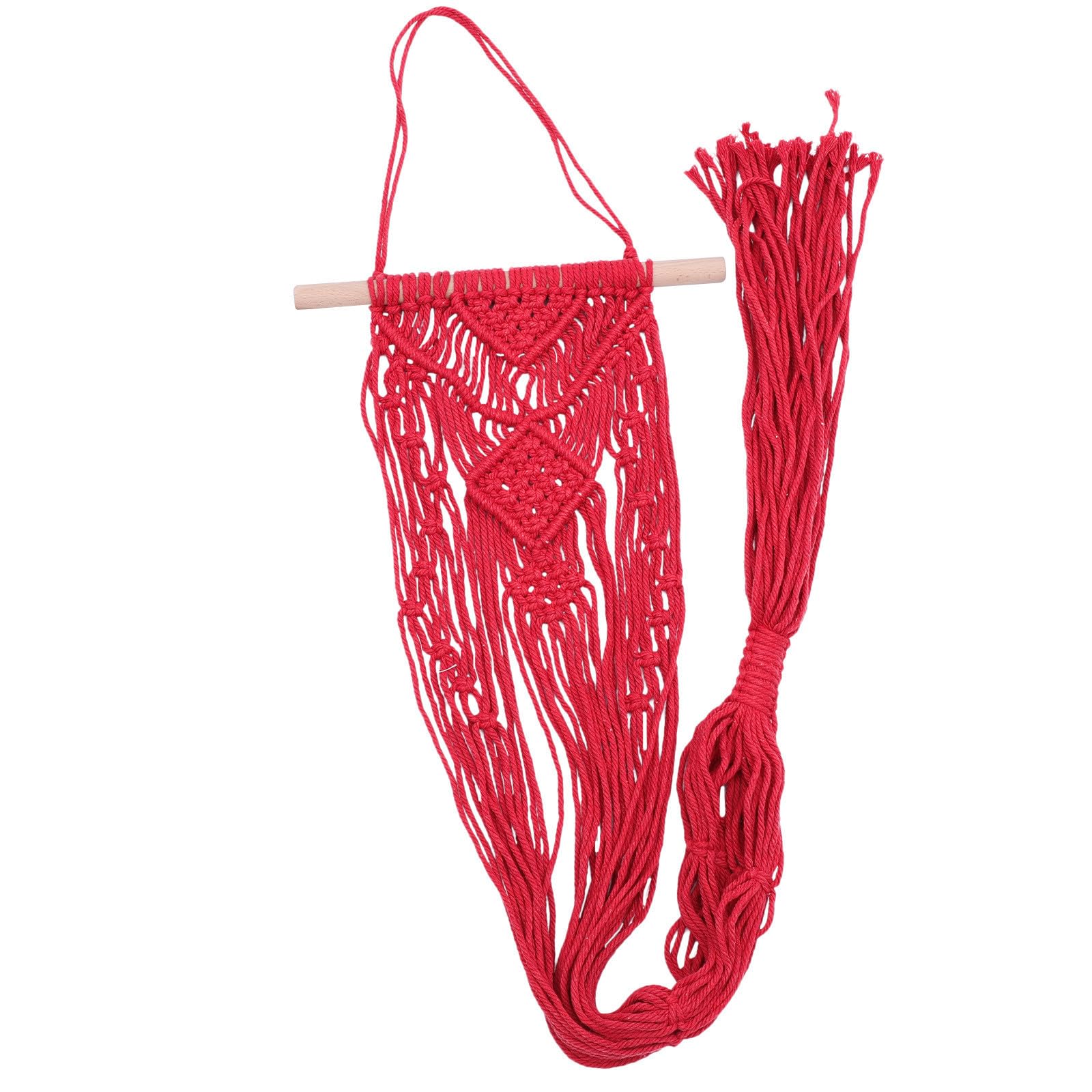 POPETPOP Lot De 4 Paniers De Jardinière Suspendus Rouges pour Pot De Fleurs Dextérieur Corde Suspendue Panier De Jardinière Tissé