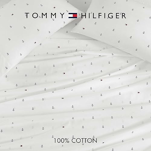 Miniatura 6 de Tommy Hilfiger Signature - Juego de 4 sábanas de 200 hilos, 1 sábana encimera, 1 sábana bajera y 2 fundas de almohada, tamaño Queen, 100% algodón