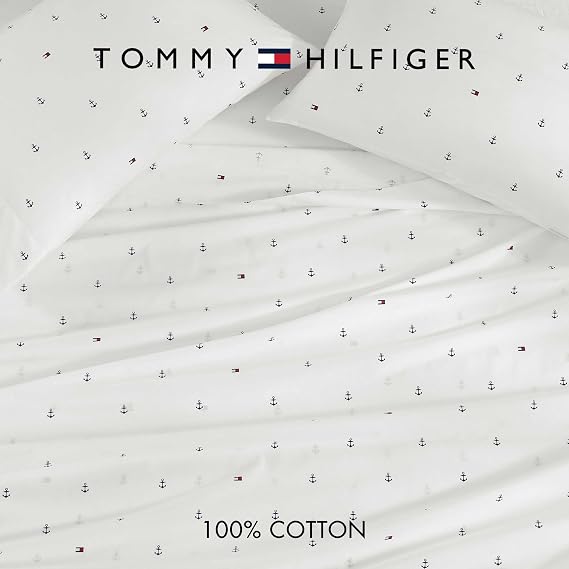 Tommy Hilfiger - Twin Size Sheet Set with Fitted Sheet & Pillowcase