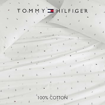Tommy Hilfiger - Twin Size Sheet Set with Fitted Sheet & Pillowcase