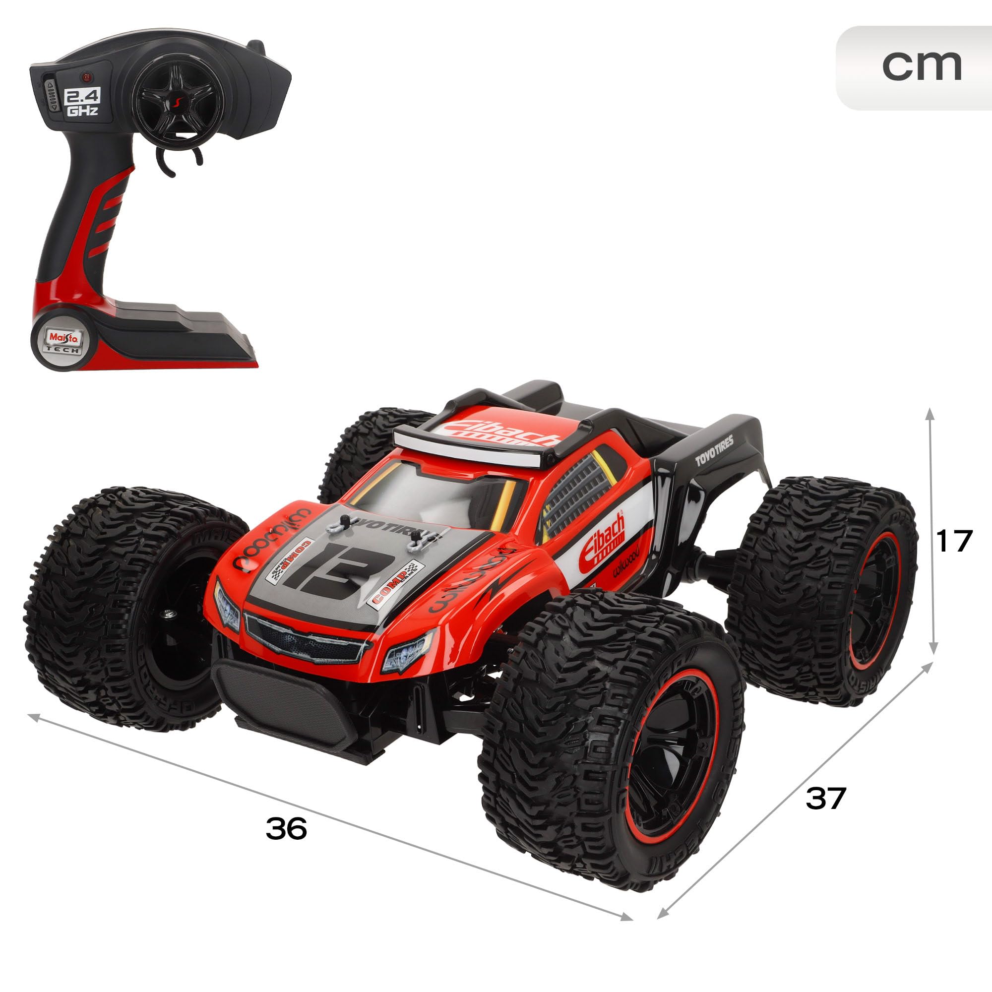 Maisto Tech R/C 4x4 zdalnie sterowany samochód, Trophy Truck, koła terenowe, 2,4 GH.z, 6 kierunków, 35 metrów, ładowanie USB, pilot zdalnego sterowania, samochody dla dzieci, +8 lat (78409)