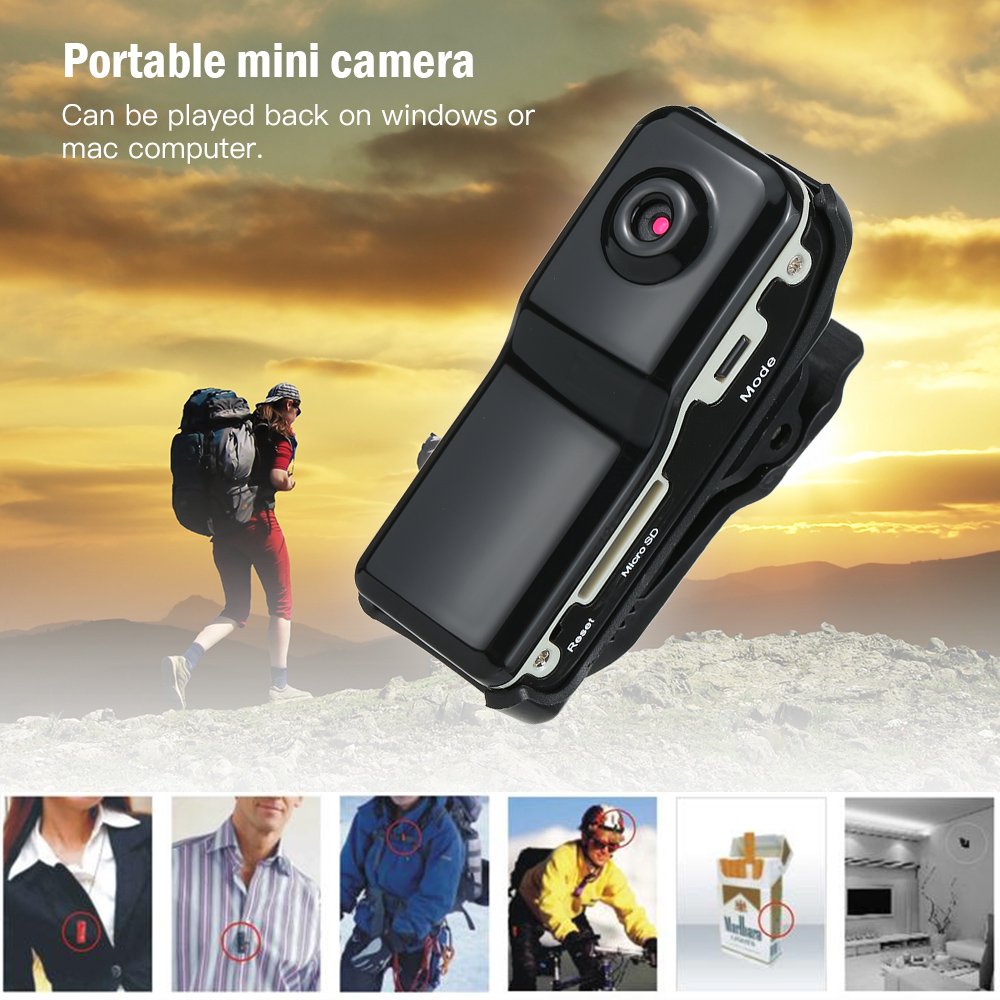 Enregistreur vidéo numérique portable Mini moniteur DV Micro caméra de poche parfaite pour la maison et le bureau Noir