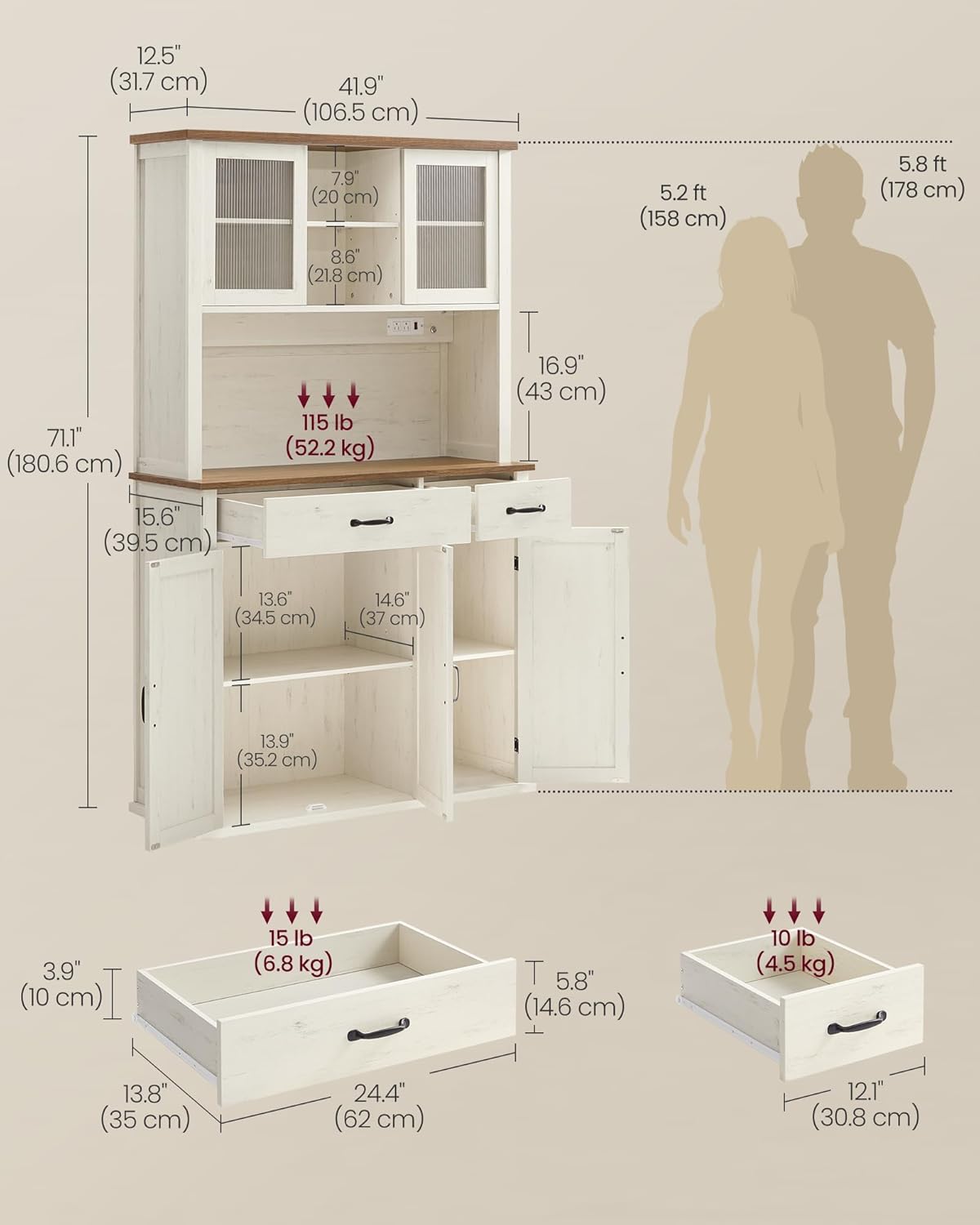 Diagram showing adjustable light settings with touch control