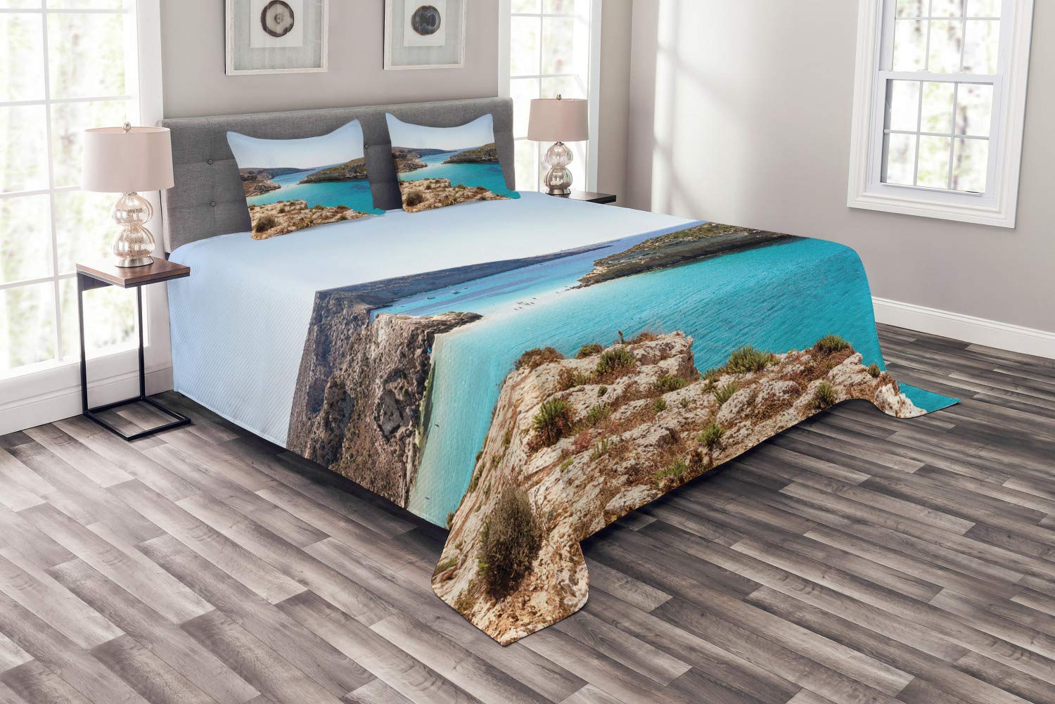 ABAKUHAUS Arazzo Da Parete E Copriletto Sicilia Multicolore 110x150 Cm - Microfibra Morbida, Lavabile, Con Passanti Per Asta - 4