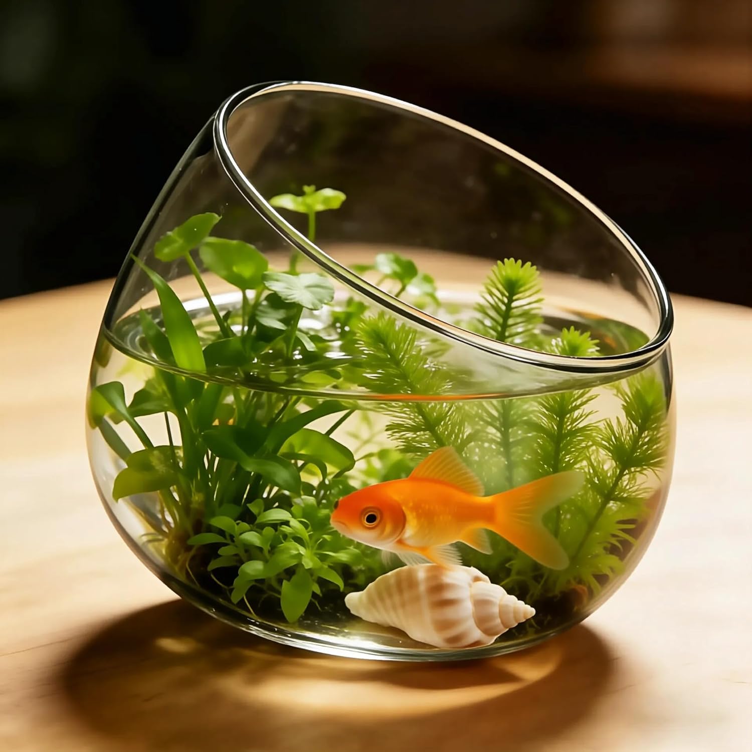 NUOBESTY Slant Cut Bowl Glass Vase, 4.7" DIY Small Clear Decorative Glass Terrarium for Succulents Planter Greenery Plants, Candy Dish Container for Office Desk, Home Decor, Handmade