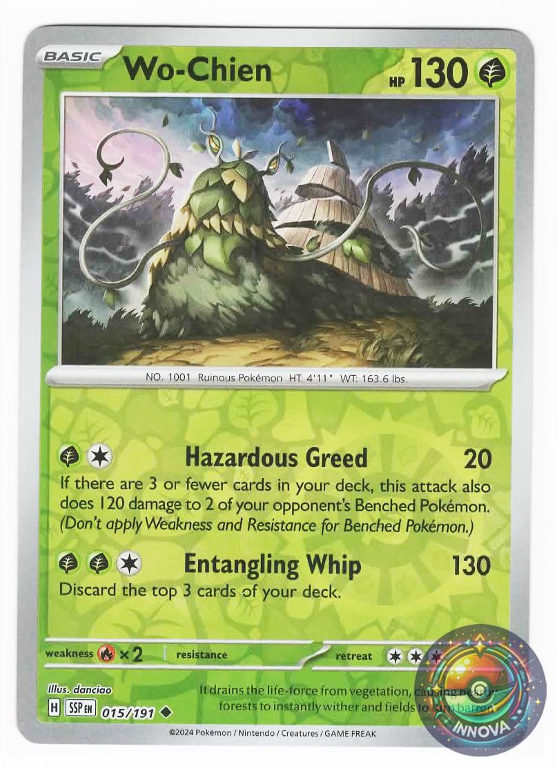 Amazon.com: Pokemon - Wo-Chien 015/191 – Surging Sparks – Reverse
