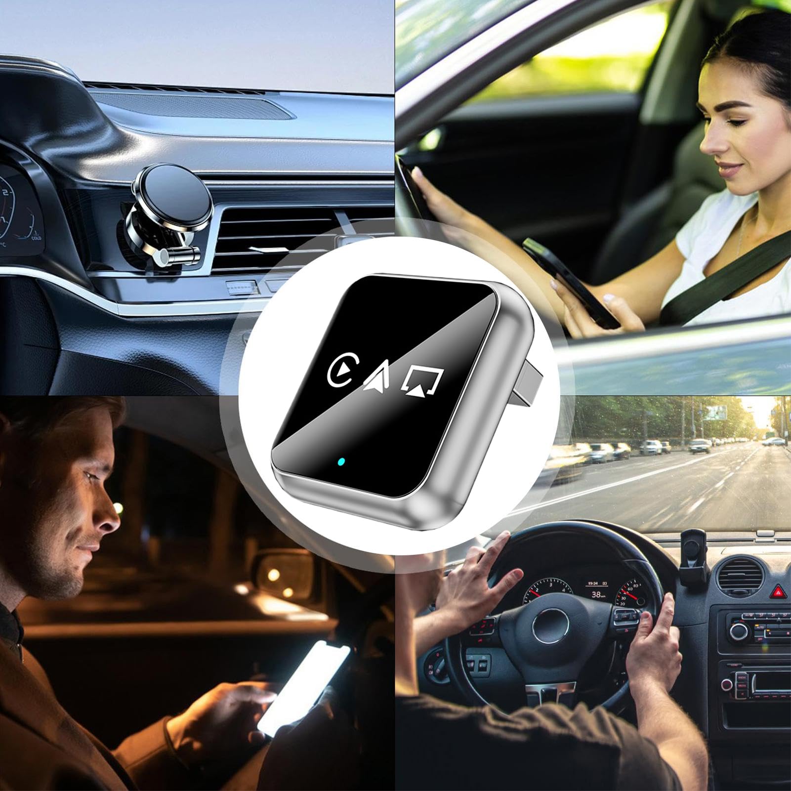 Adattatore USB Wireless Auto audio per veicoli | Convertitore Mirroring Schermo Auto per Guidatori Camion Camper SUV Pendolari Viaggiatori Car Sharing Vacanze In Famiglia