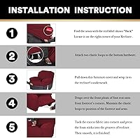 Vista 6 de PrinceDeco Funda para silla reclinable, elástica, 1 pieza, protector de muebles con parte inferior elástica para silla con bolsillo lateral, gruesa