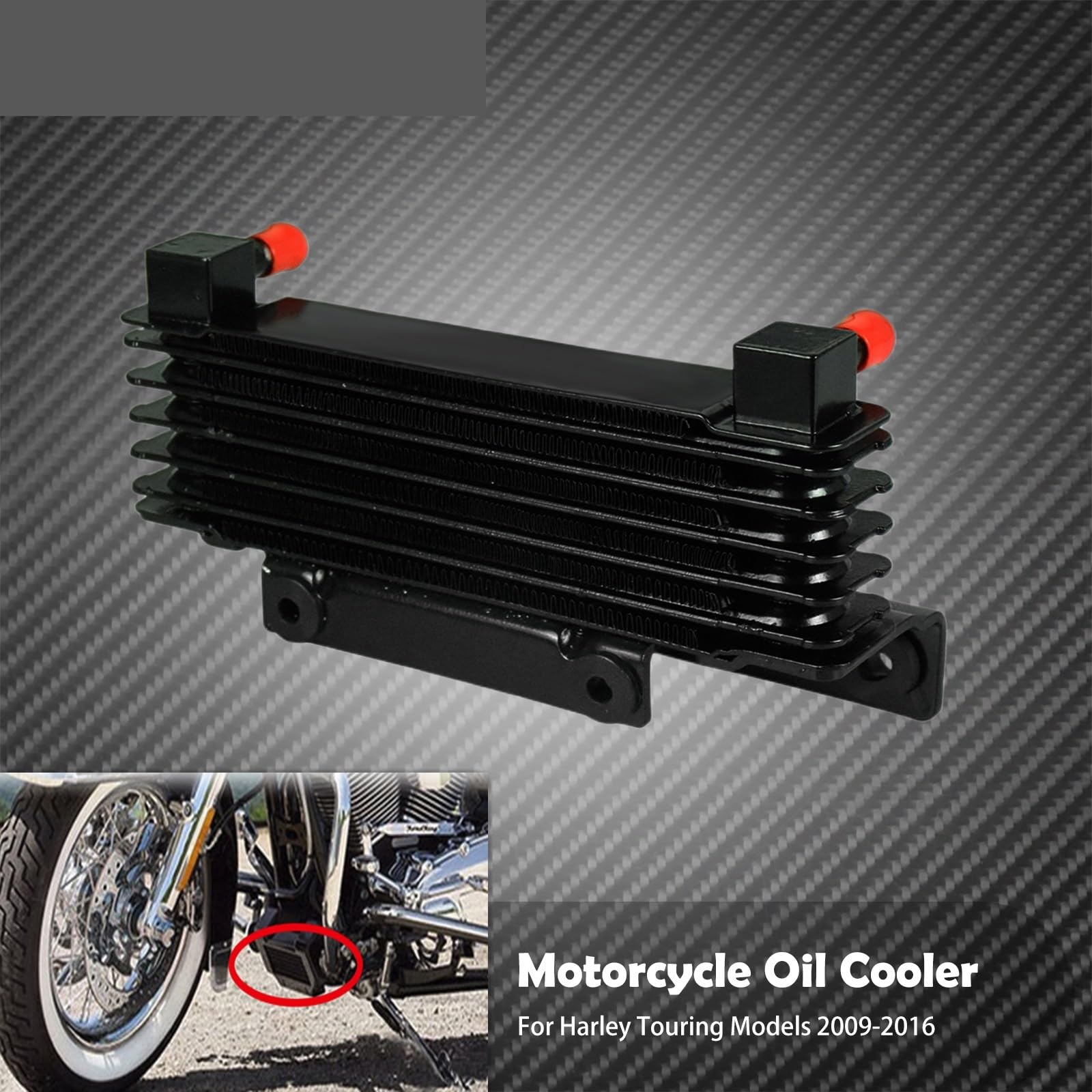 Chłodnica Oleju Pasuje do Harley Touring przemieszczanie się po ulicy Road Glide motocyklowe urządzenie chłodzące chłodnica zbiornika wody Adapter chłodnicy oleju Chłodnica silnika