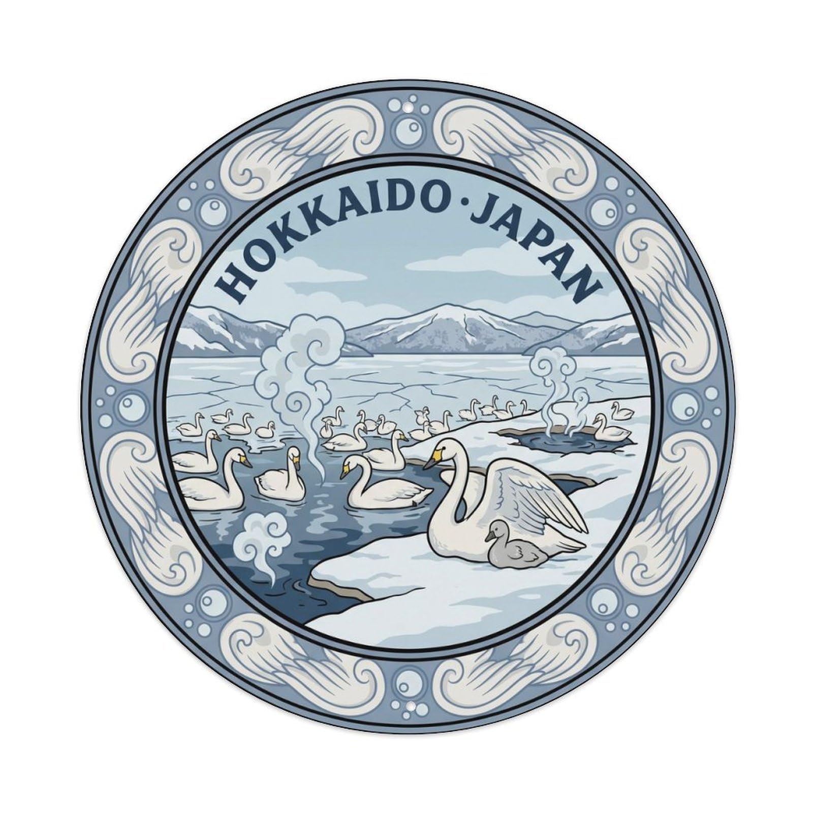 Whooper Swan Lake Kussharo Coastal Wildlife Nature Metal Tin Sign