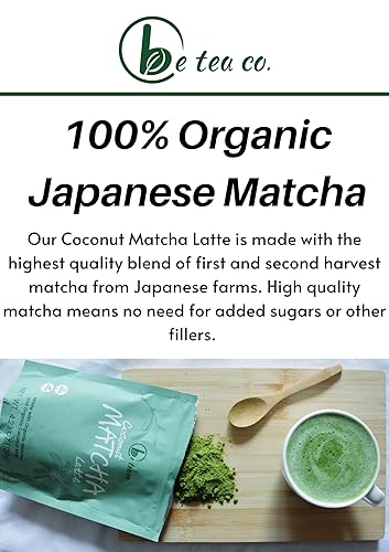Miniatura 7 de Be Tea Co. Coconut Matcha Latte | Mezcla de latte orgánica sin lácteos | Grado ceremonial japonés | Rico en antioxidantes | Bebida vegana | Sin