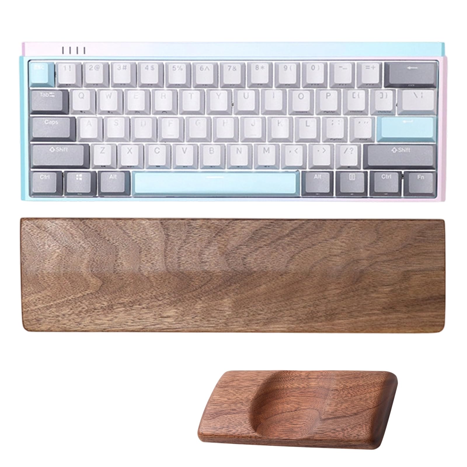 Juego de reposamuñecas de madera natural para teclado y palmas de mano para oficinas y uso doméstico