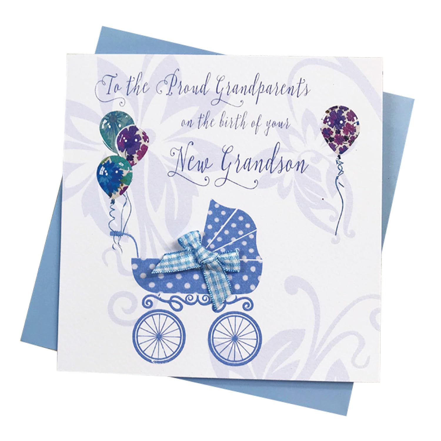 WHITE COTTON CARDS To the Proud Grandparents handmade Baby card- Congratulations New Grandson DT203