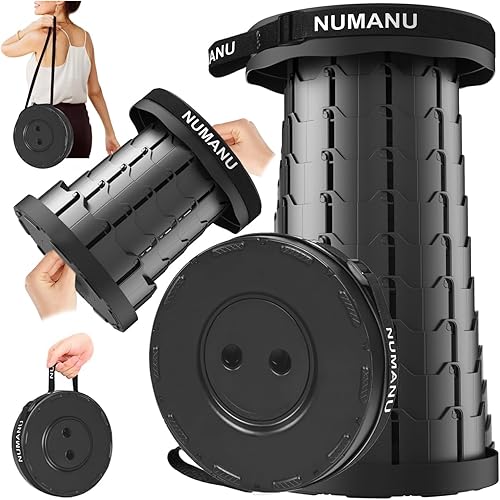 Miniatura 13 de NUMANU 2PK 2025 Taburete plegable mejorado, máximo 620 libras 2.5-18 pulgadas de alto, taburete plegable portátil ajustable para adultos, asiento