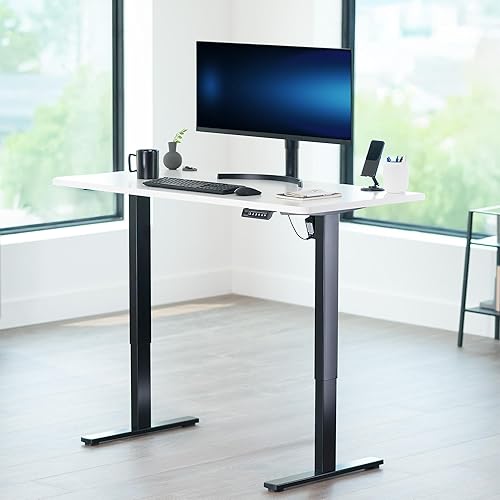 Vista 46 de VIVO DESK-TOP60G - Mesa universal de una pieza de 60 x 24 pulgadas, color gris oscuro, para marcos de escritorio estándar y sentados a pie, altura