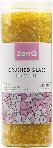 Miniatura 8 de ZenQ Vidrio triturado para manualidades, arte de resina, negro, 1.5 libras