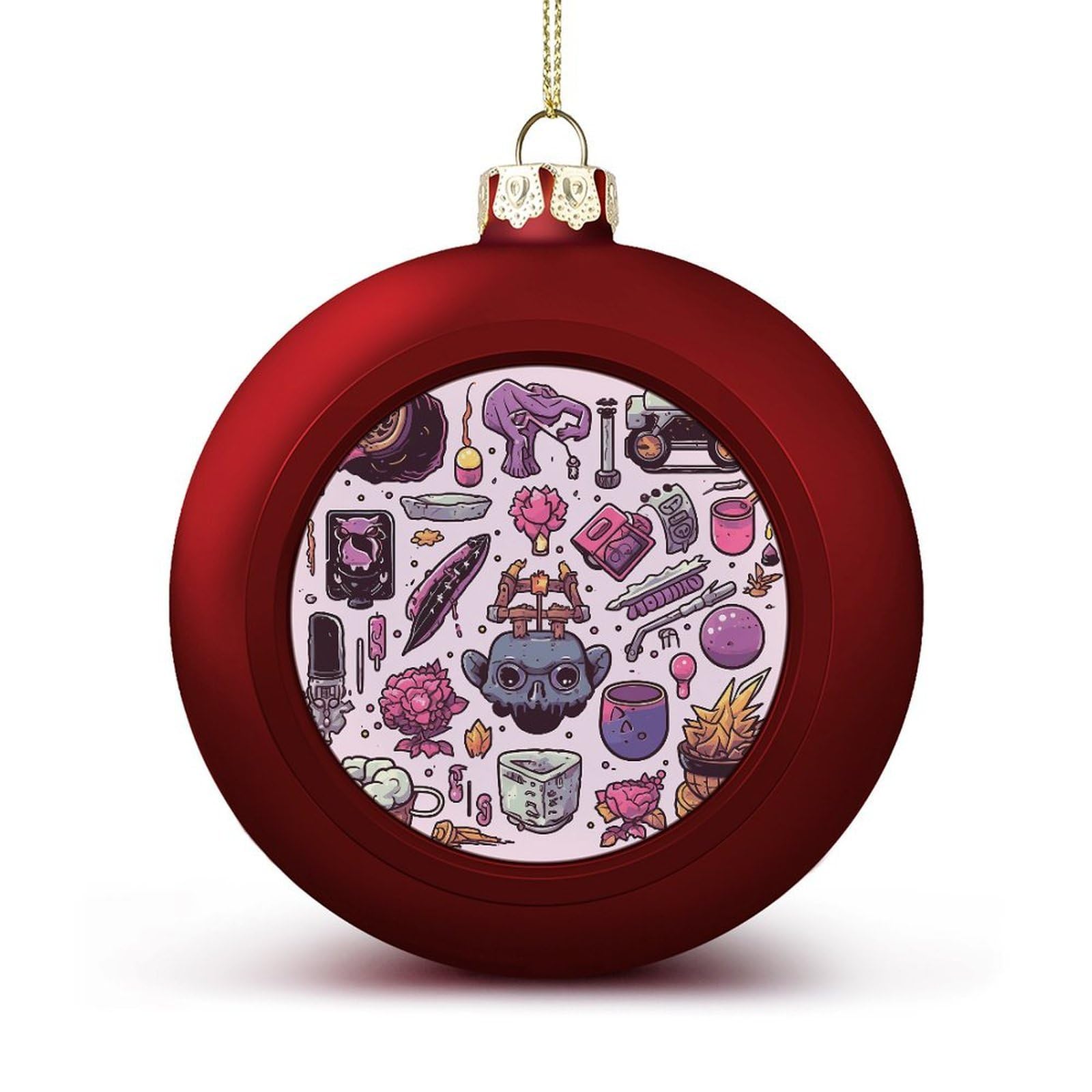 Various Graffiti Christmas Balls Ornaments for Xmas Christmas Tree 1.6" Hanging Shatterproof Xmas Balls Hanging Decor Pendants for Holiday Party Outdoor Indoor DIY Craft Supplies