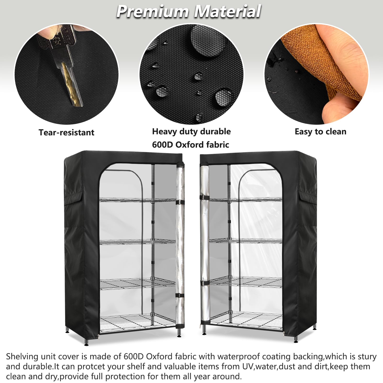IndigoTempest9 Wasserdichte Regalabdeckung Aus Transparentem PVC – 121,9 X 45,7 X 182,9 Cm – Mit Reißverschluss, Für Drahtregale, Keller, Garage & Mini-Gewächshaus
