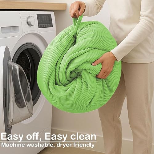 Miniatura 147 de Nobildonna - Funda para silla de puf (relleno sin relleno) de nido de pájaro para niños y adultos. Puf extra grande para almacenamiento de animales